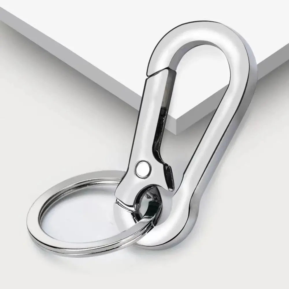 Men Hanging Buckle Anti-lost Gift Car Decoration Couple Key Chain Keyring Stainless Steel Gourd Buckle Metal Keychain Zpaxo silver