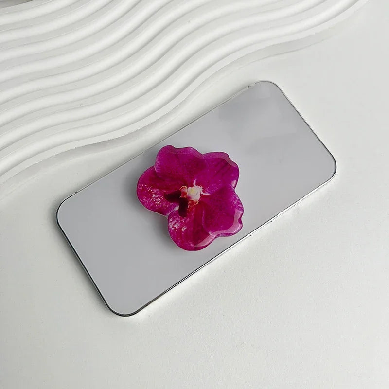 Acrylic Flower Phone Grip Ring Holder & Folding Stand