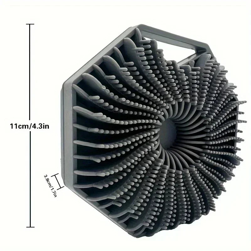 New Polygonal Silicone Shower Brush Handheld Skin Cleaning Scalp Massage ExfoliatingBath Brushes Body Scrubber Bathroom Products Zpaxo