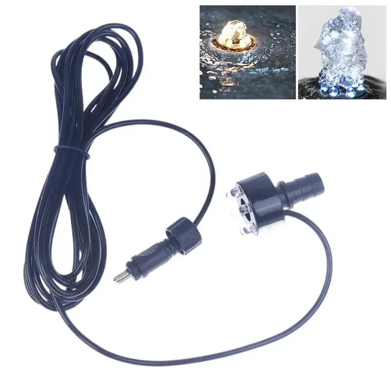 118.11in Underwater 6-LED Light Ring For Fountain Fish Pond Water Garden AC Adapter Warm White/White Fountain Light Ornament Zpaxo