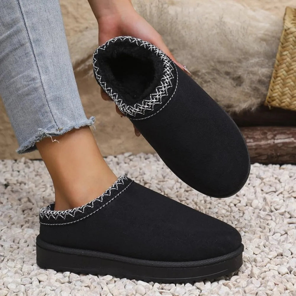 Women's Snow Boots Casual Slip-on Wool Warm Home Luxury Elegant
