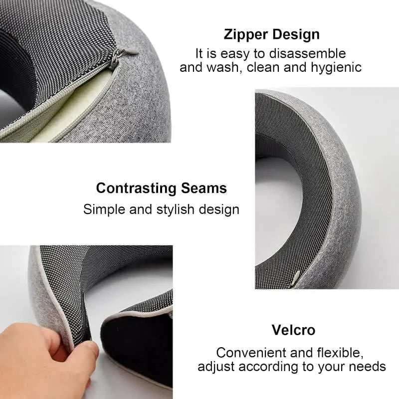 Travel Neck Pillow Memory Foam U-shaped Pillow Snail Style Travel Neck Support Portable Adjustable Soft Noon Break Sleep Pillows Zpaxo