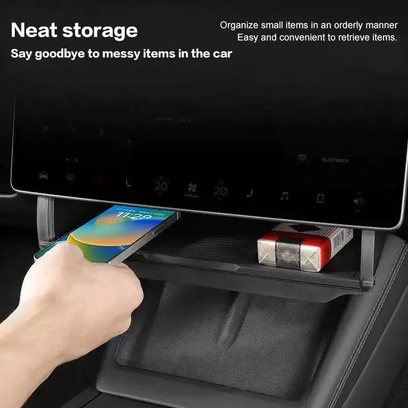 Tesla Model Y/3 Hidden Under-Screen Storage Organizer Tray
