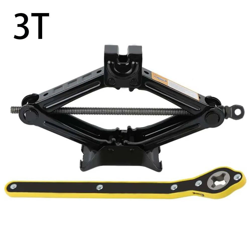 2T/3T Car Scissor Jack Auto Emergency Crank Lift Stand Labor-Saving Repair & Tire Replacement Tool with Wrench for SUV Vehicles Zpaxo 3T