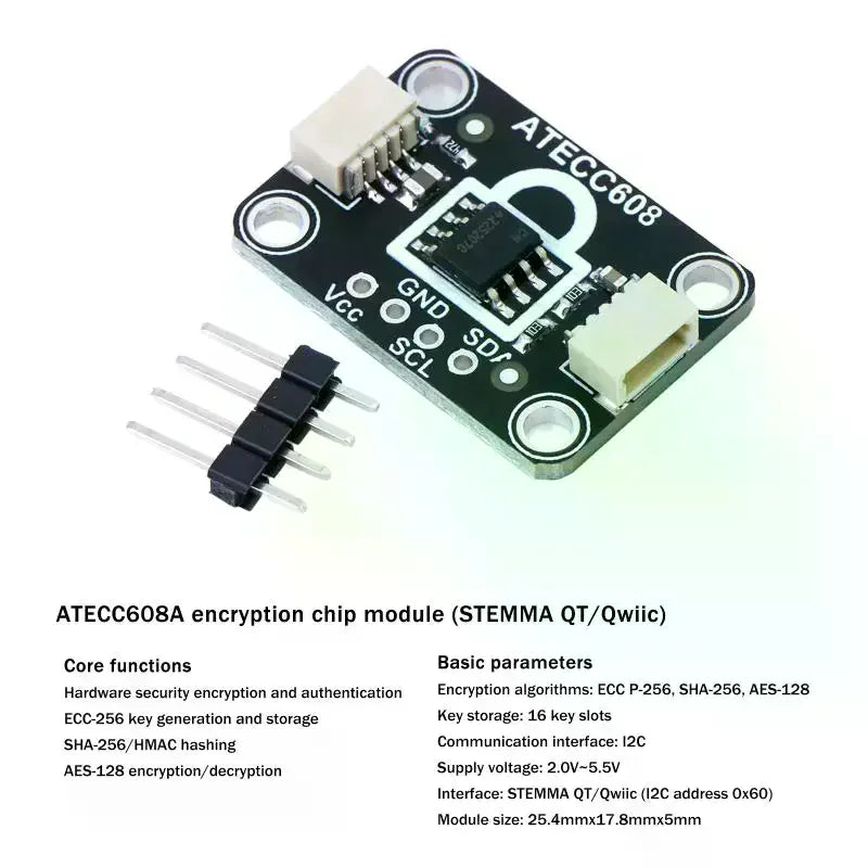 ATECC608 Module I2C 2 0V 5 5V Breakout Board Key Memory Compatible Zpaxo