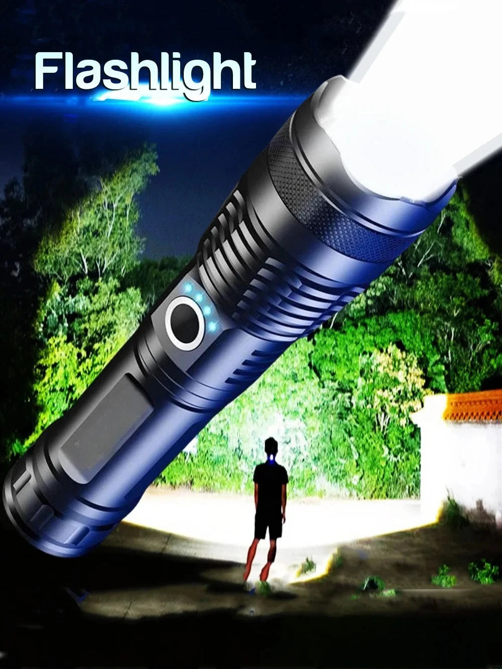 ESMARTER XHP70 LED Flashlight – 2000LM Zoomable USB-C Torch