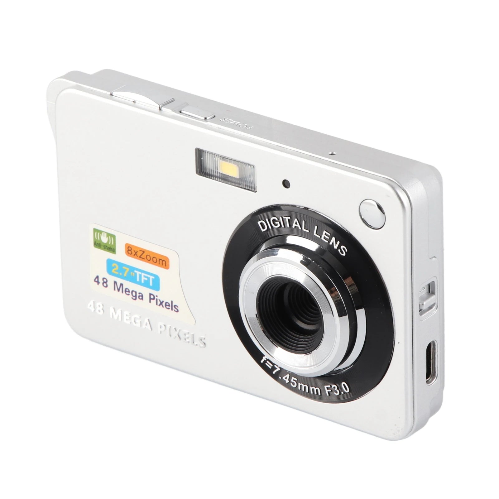 4K Digital Camera 48MP LCD Display 8x Zoom Anti Shake Vlogging