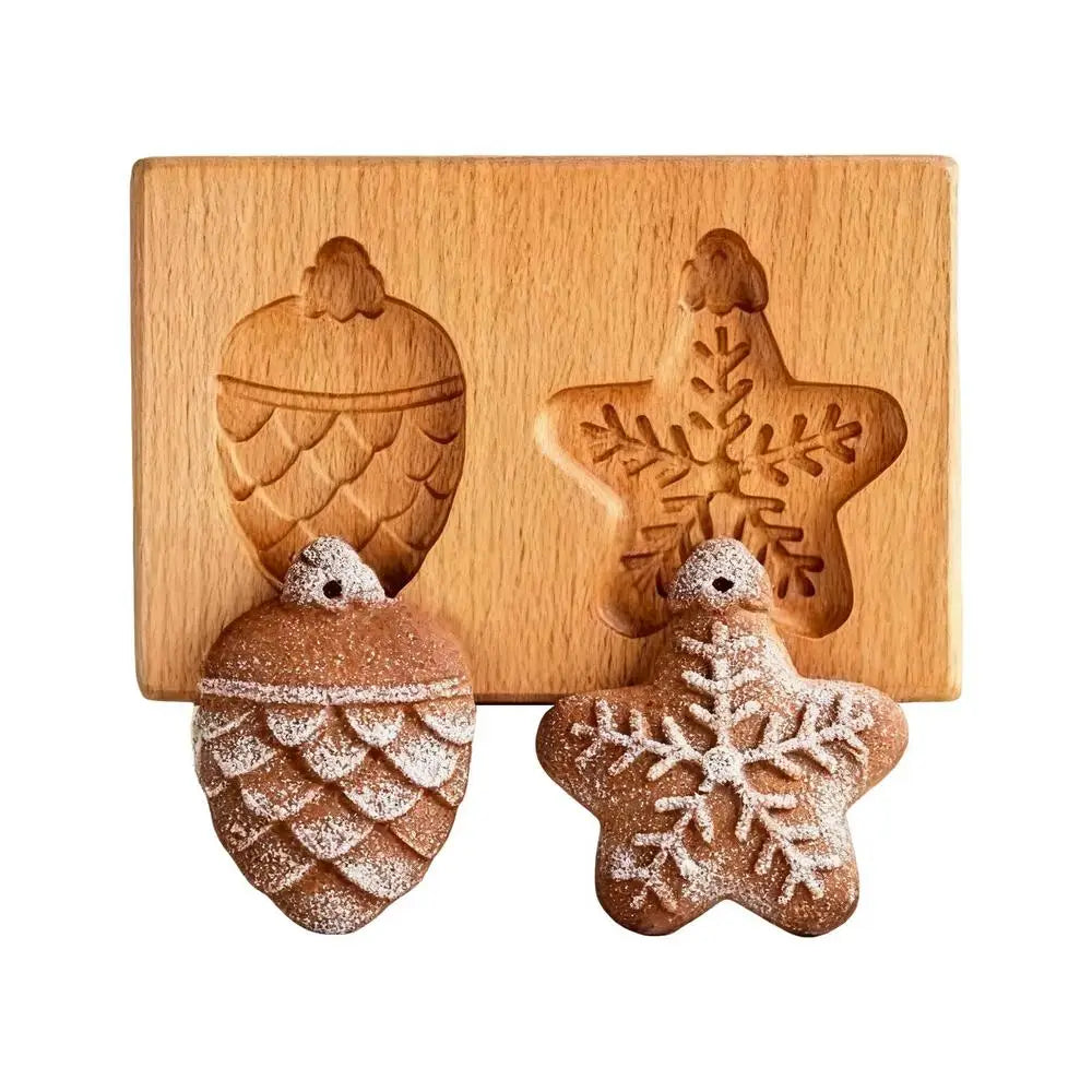 Wooden Cookie Molds 3D Embossing Stamps Baking Tools Kitchen Supplies
