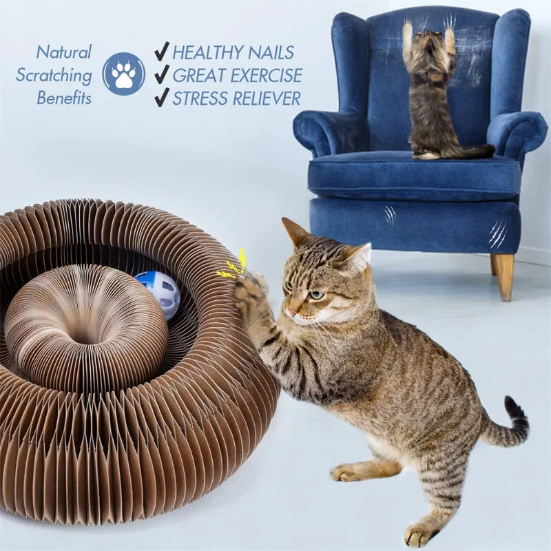 Pet Accordion Cat Scratching Board Grinding Claws Without Shaving