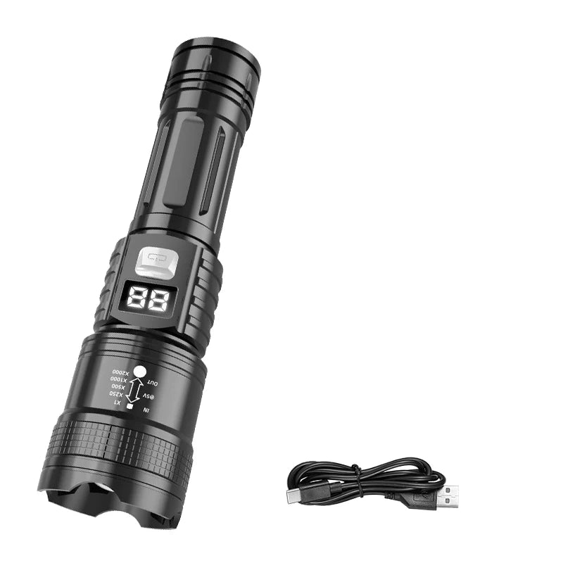 Zoomable LED Flashlight – Type-C Rechargeable Torch | Camping LED Flashlight Zpaxo 1PC ZOOM