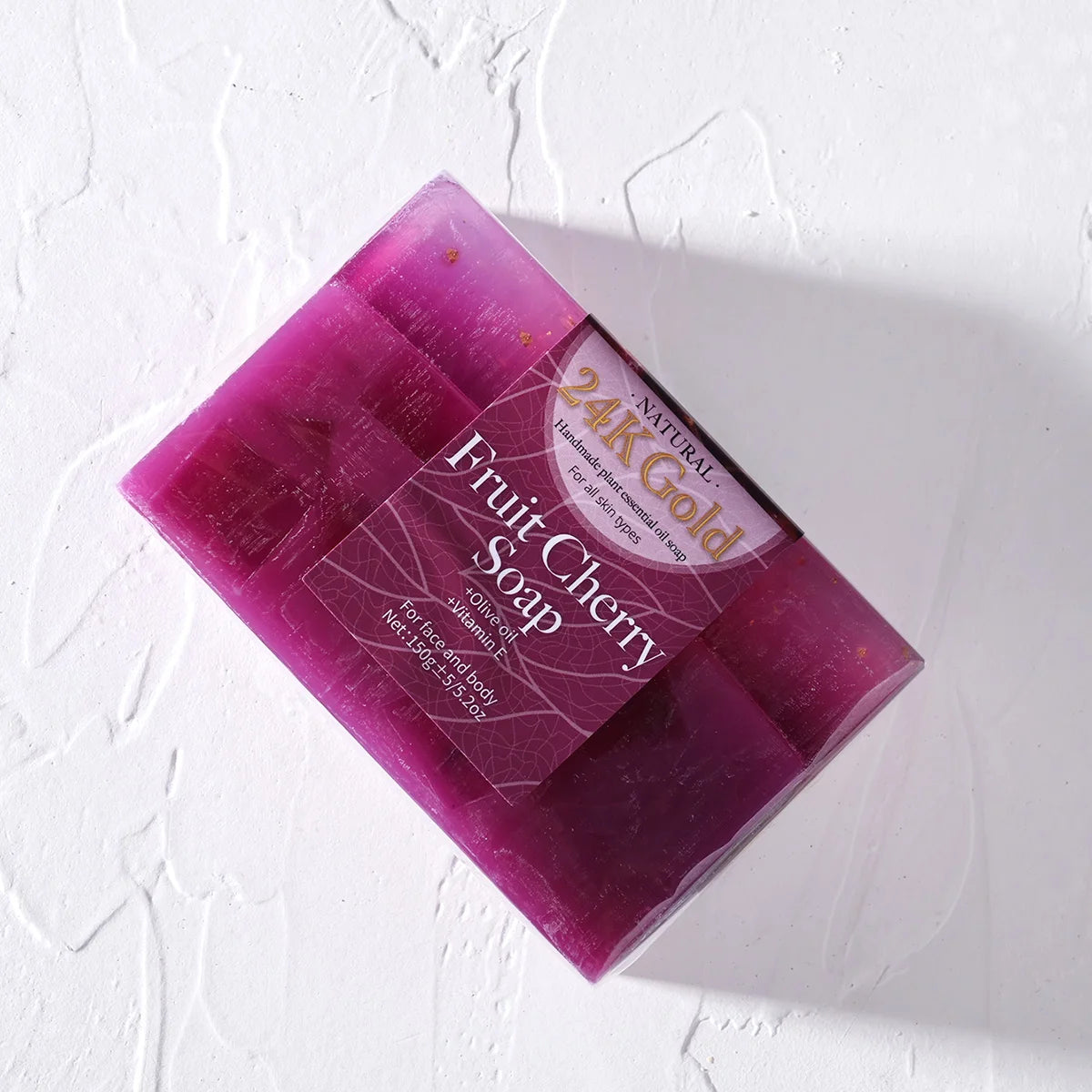 Fruit Cherry Aroma 150gYT Essential Oil Soap With Added 24K Gold Leaf Handmade Soap For Facial Cleansing Zpaxo