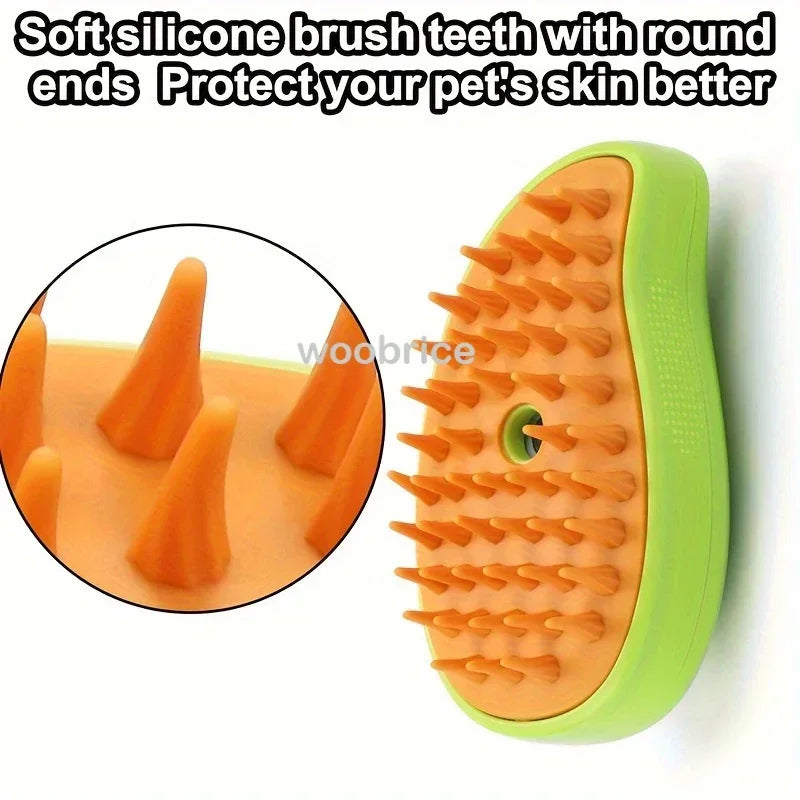 3-in-1 Dog Hair Cat Hair Brush Electric Pet Cleaning Brush Steam Spray Brush Massage Hair Removal Comb Anti Flying Brushes Zpaxo