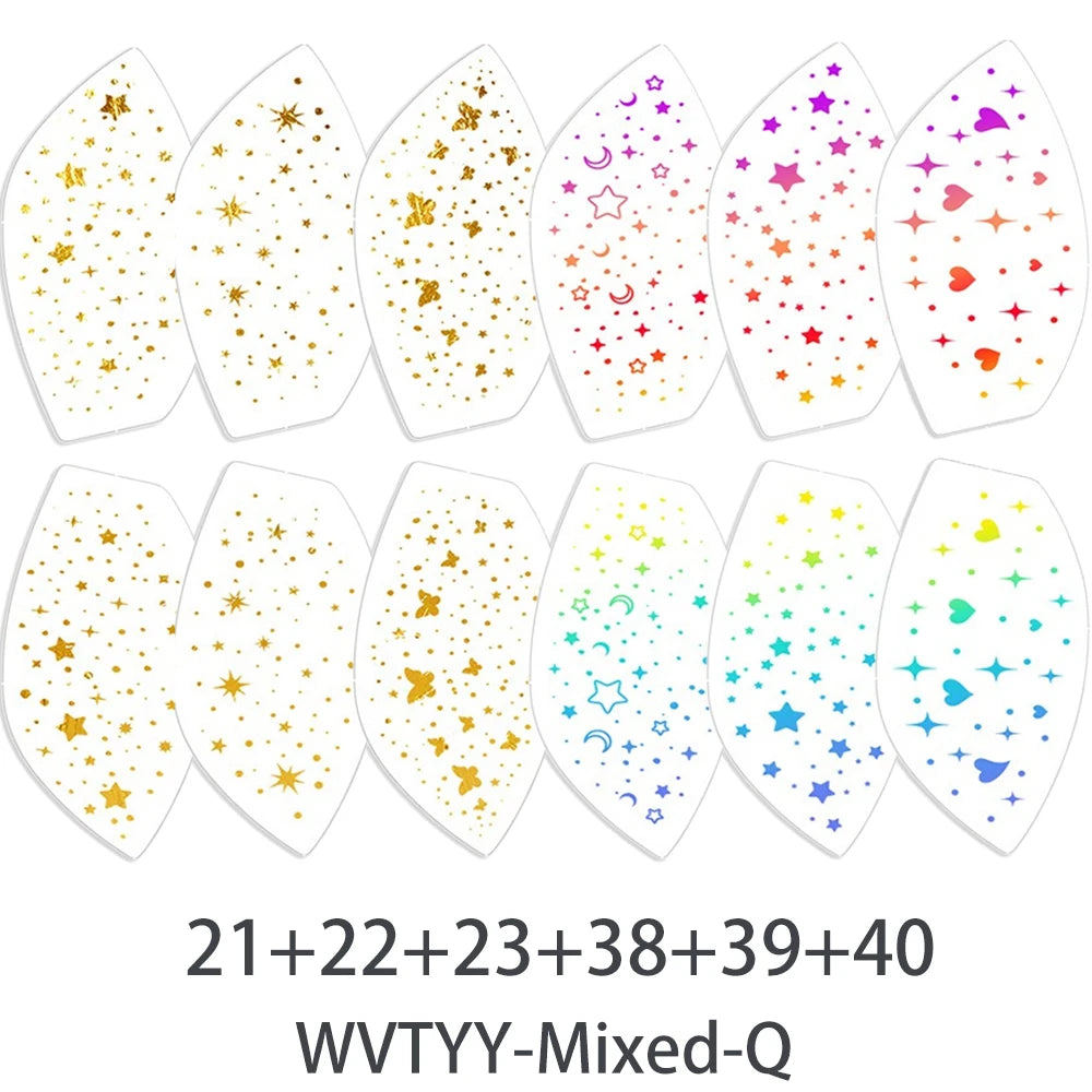 Waterproof Temporary Glitter Eye Shadow Stickers Silver Radiation Zpaxo Mixed-Q