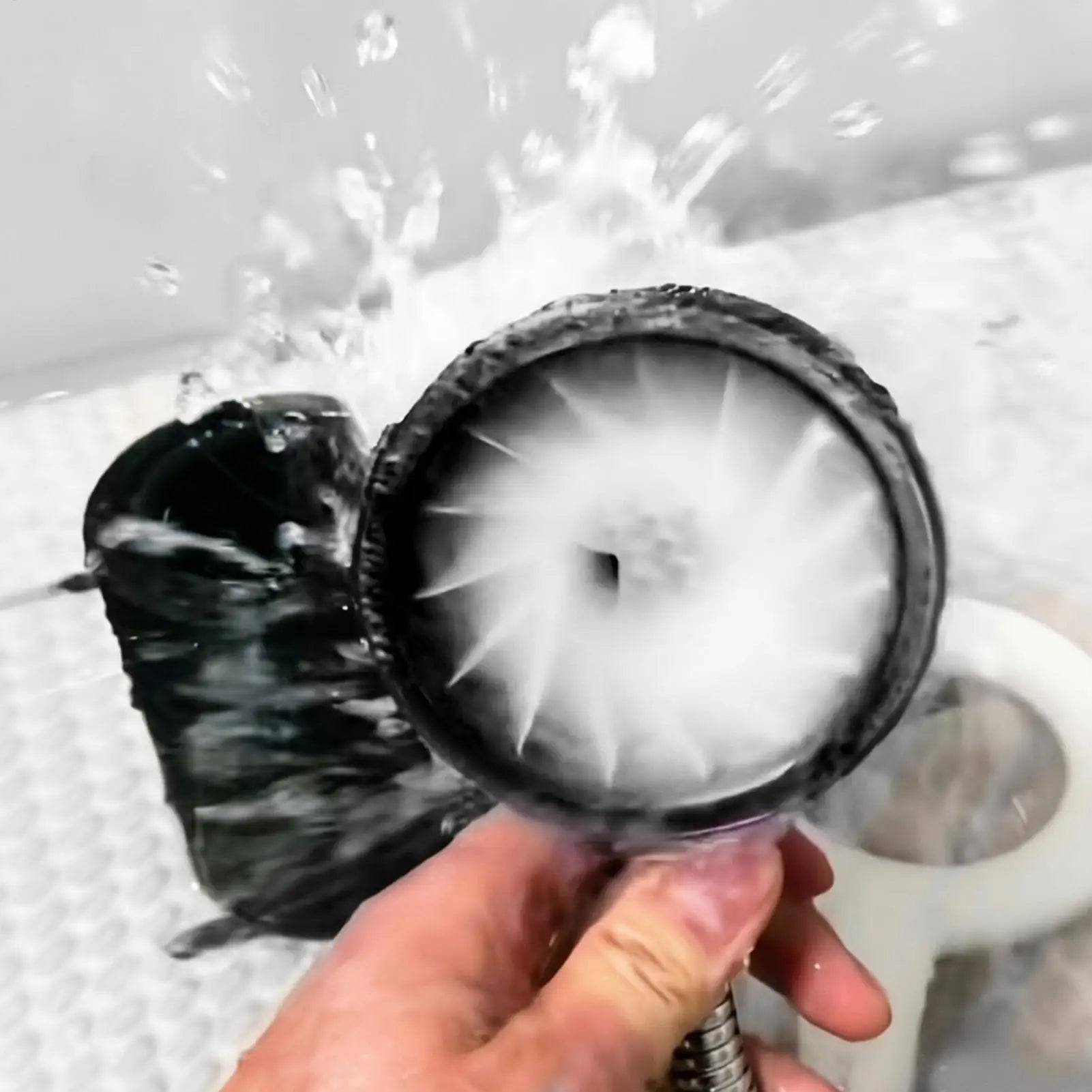 Mens Shower Head Handheld Coarse Hole Spiral Massager Universal Easy
