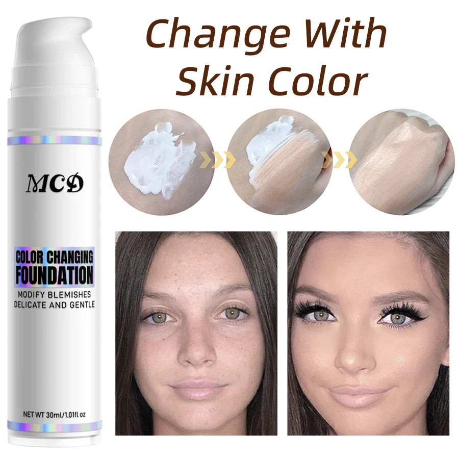 Changing Foundation All Tones Skin Makeup Base Nude Face Full Cover