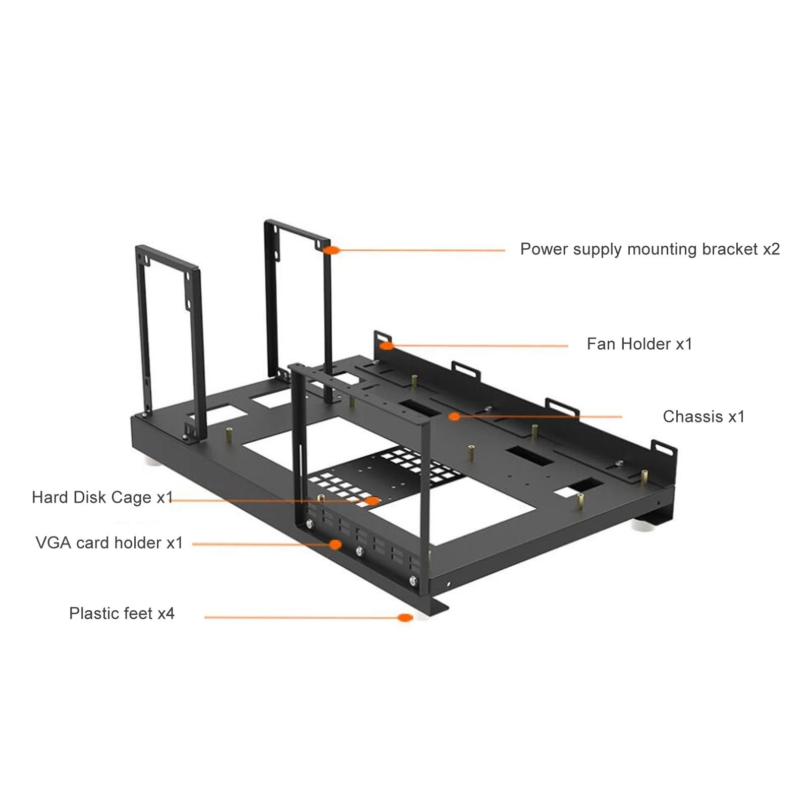 Computer Open Case Bracket Powerful Cooling Heat Dissipation Steel