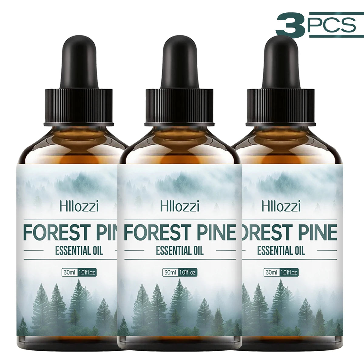 Forest pine essential oil, with its woody aroma, is suitable for diffusers and humidifiers and can also be used for body massage Zpaxo Forest pine 3PCS 30ml Forest pine