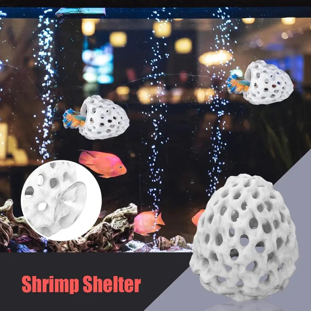 Aquarium Small Shrimp Cave Mini Porous Betta House Fish Hiding Spots Zpaxo