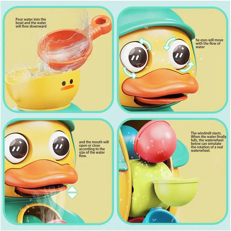 Duck Bath Toy For Kid Toddler Duck Doll For Pool With Rotatable Waterwheel Interactive Shower Water Toy With Strong Suction Cups Zpaxo