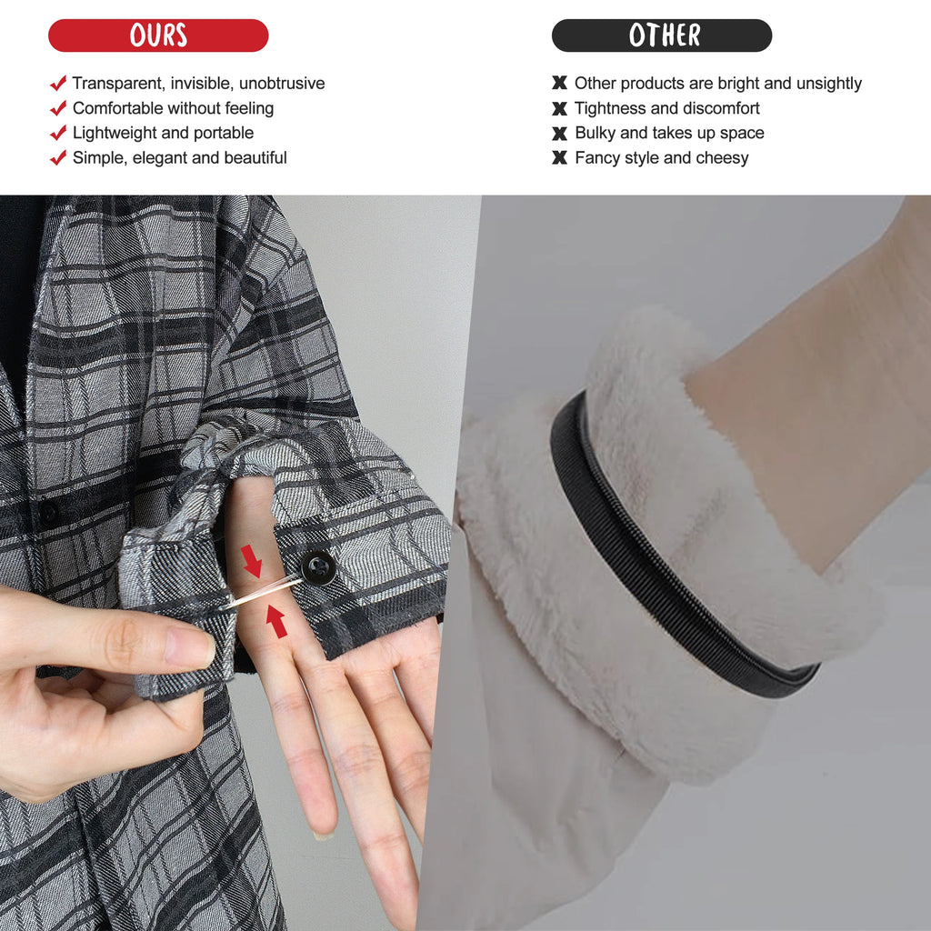 Invisible Shirt Cuff Elastic Band – Sleeve Shortener Fastener