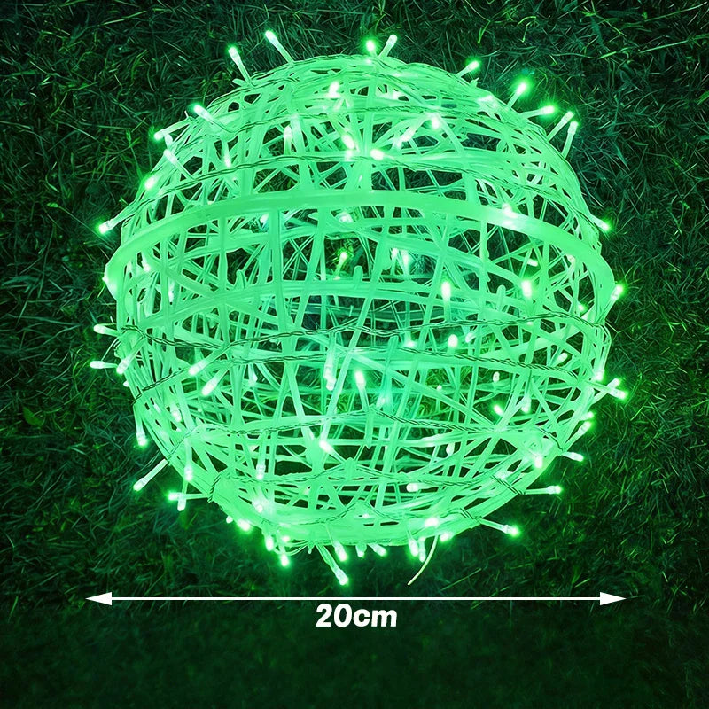 Year Hanging Light LED Multiple Colors Rattan Ball Fairy String Zpaxo