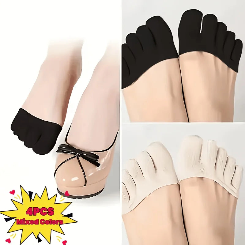 5-Toe Invisible Forefoot Socks Anti-friction Heels Breathable