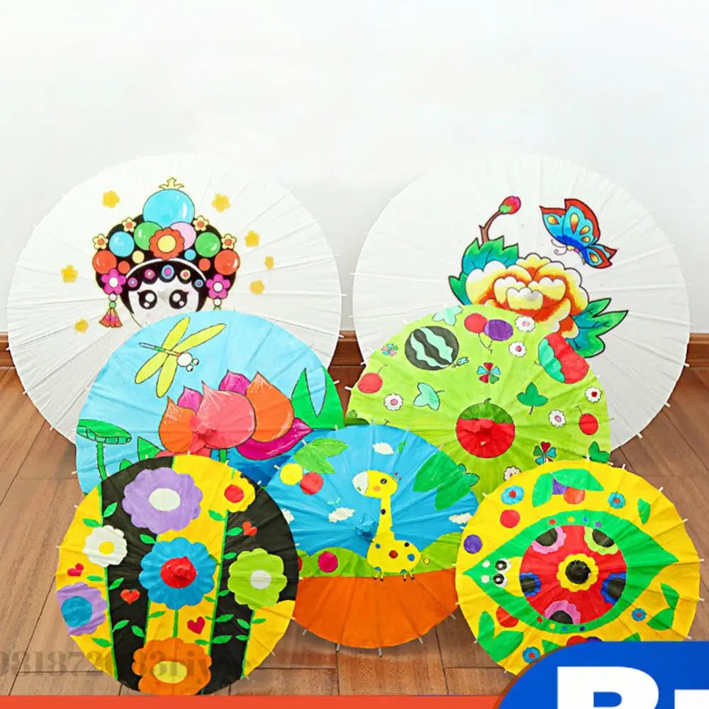 Wedding Paper Umbrellas Chinese Wood Handle White DIY Photography