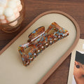 Retro Imitation Acetate Large Size Hair Clip Solid Vintage Matte Strong Hold French Style Bun Hair Clip Elegant Shark Clip Zpaxo C