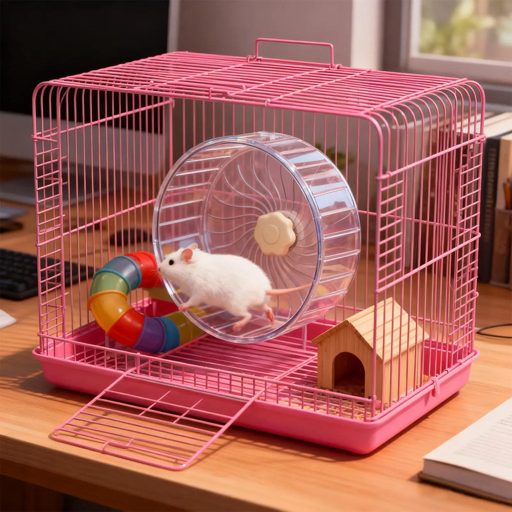 Hamster Wheel Small Double-Bearing Quiet Spinner Gerbil Small Animals Running Wheel for Mice Dwarf Animals Pets Cage Zpaxo