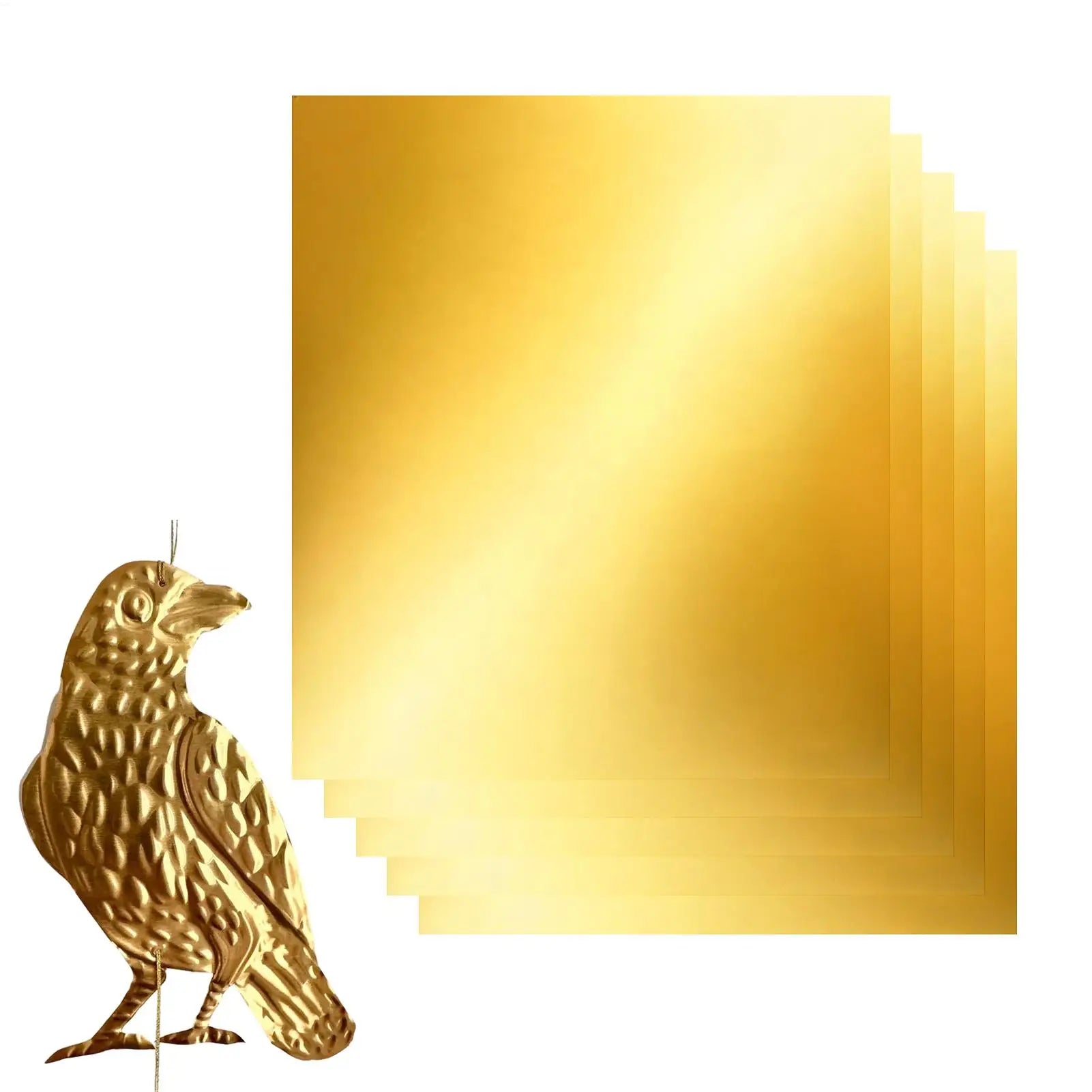 Gold Foil Sheets 5-Piece Double-Sided Craft Supplies Metal Embossing Sheets Tooling Foil for Painting Engraving Mounting Tooling Zpaxo Default Title