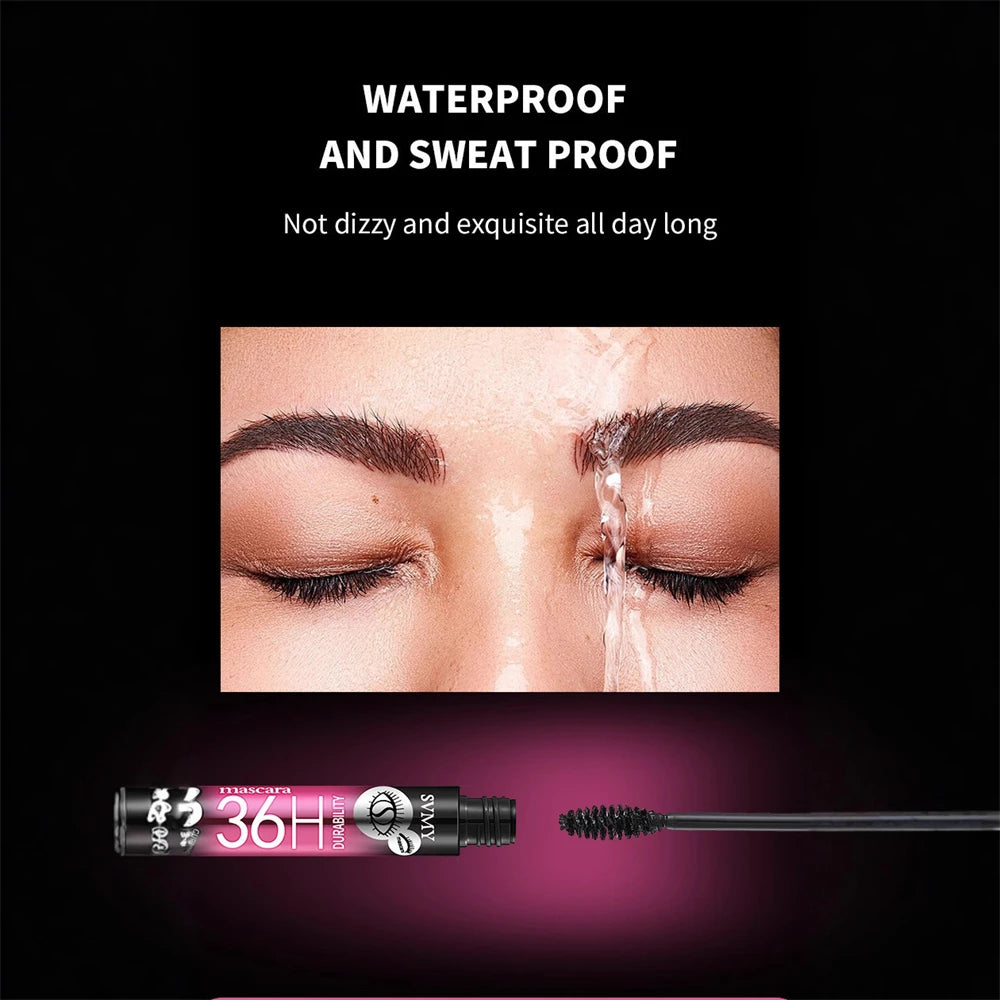 Prolonged 36H Curling Mascara Waterproof Silk Thin Brush Head Smudge Proof Volumizing Non-caking Mascara Makeup Lash Extension Zpaxo