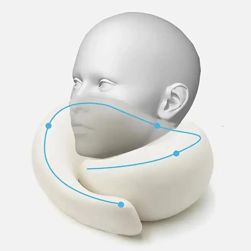 Travel Neck Pillow Memory Foam U-shaped Pillow Snail Style Travel Neck Support Portable Adjustable Soft Noon Break Sleep Pillows Zpaxo