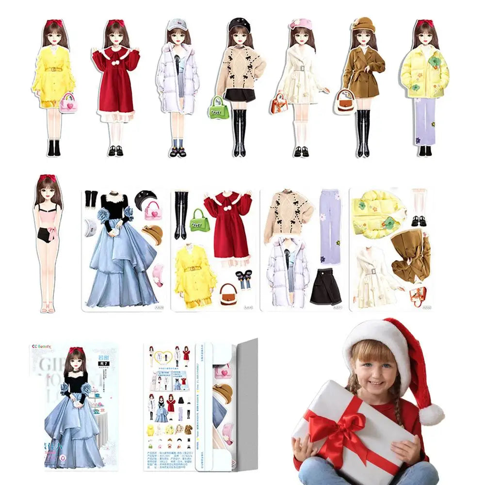 Magnetic Princess Paper Dolls Cutouts Pretend Play Outfit Magnet Clothes Puzzles Creative Fashion Dress Up For Birthday gifts Zpaxo Princess Ruotong United States