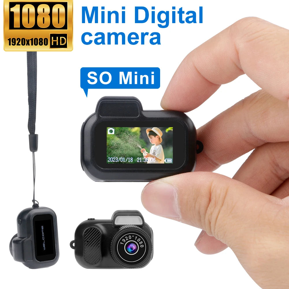 Retro Mini Camera with Screen Indoor Home Outdoor 1080p HD Portable Very Small Camera Video Support TF Card Holiday Gifts Zpaxo