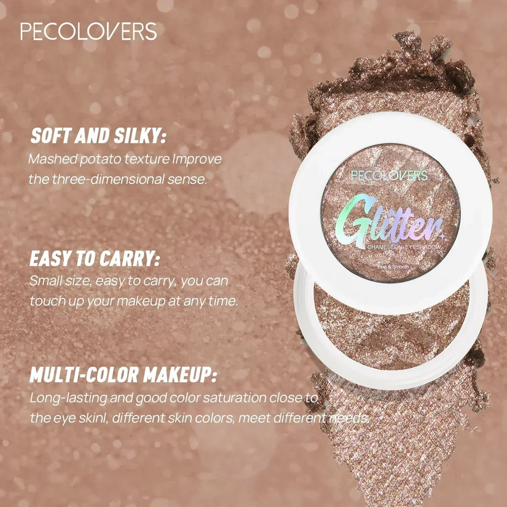 1PC Long-lasting, Mashed Potato Texture Eye Shadow, Glittery Finish, Fine Powder, Perfect for Creating Charming Eye Makeup Zpaxo