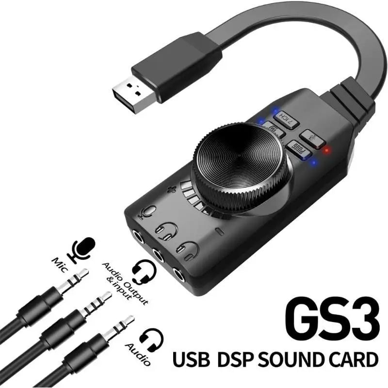652F Virtual 7 1 Surround Sound USB External Card Gaming Gamers Zpaxo