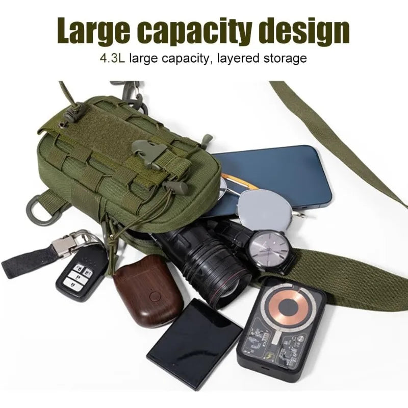 Tactical Waist Bag – Crossbody Chest & Water Bottle Carrier