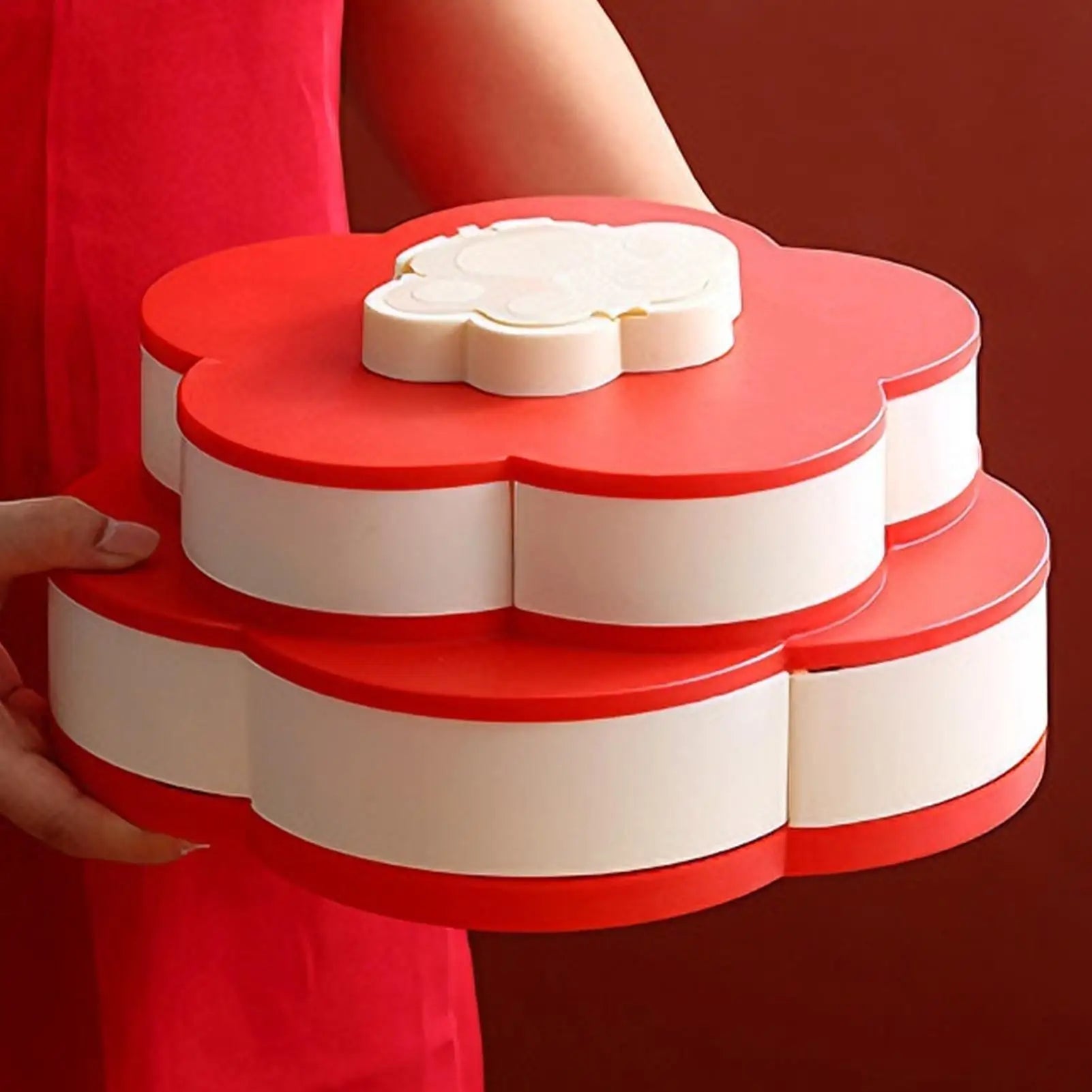 Serving Tray Dividers Petal Shape Rotating Divided Storage Container