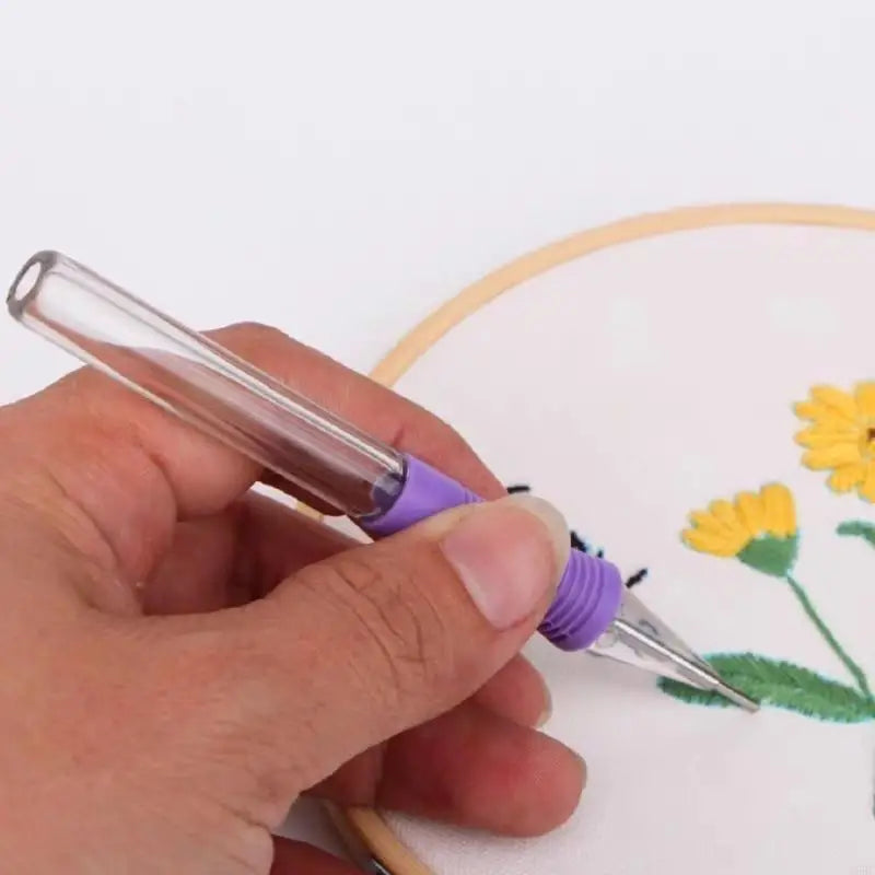 Embroidery Punching Needle Threader ABS Pen Beginner