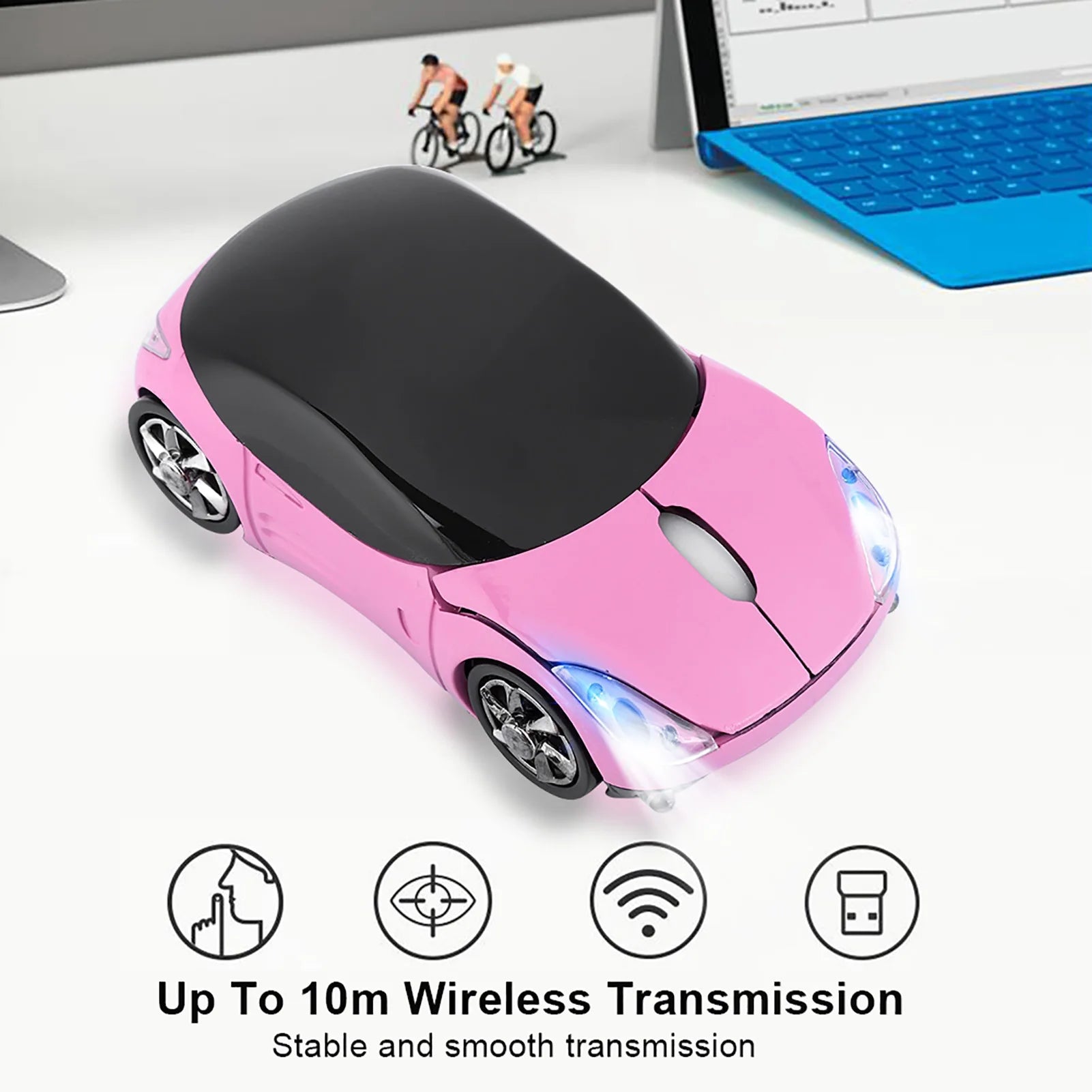 Car Mouse Wireless Optical 1600DPI Mac ME Windows Tablet Gaming Office