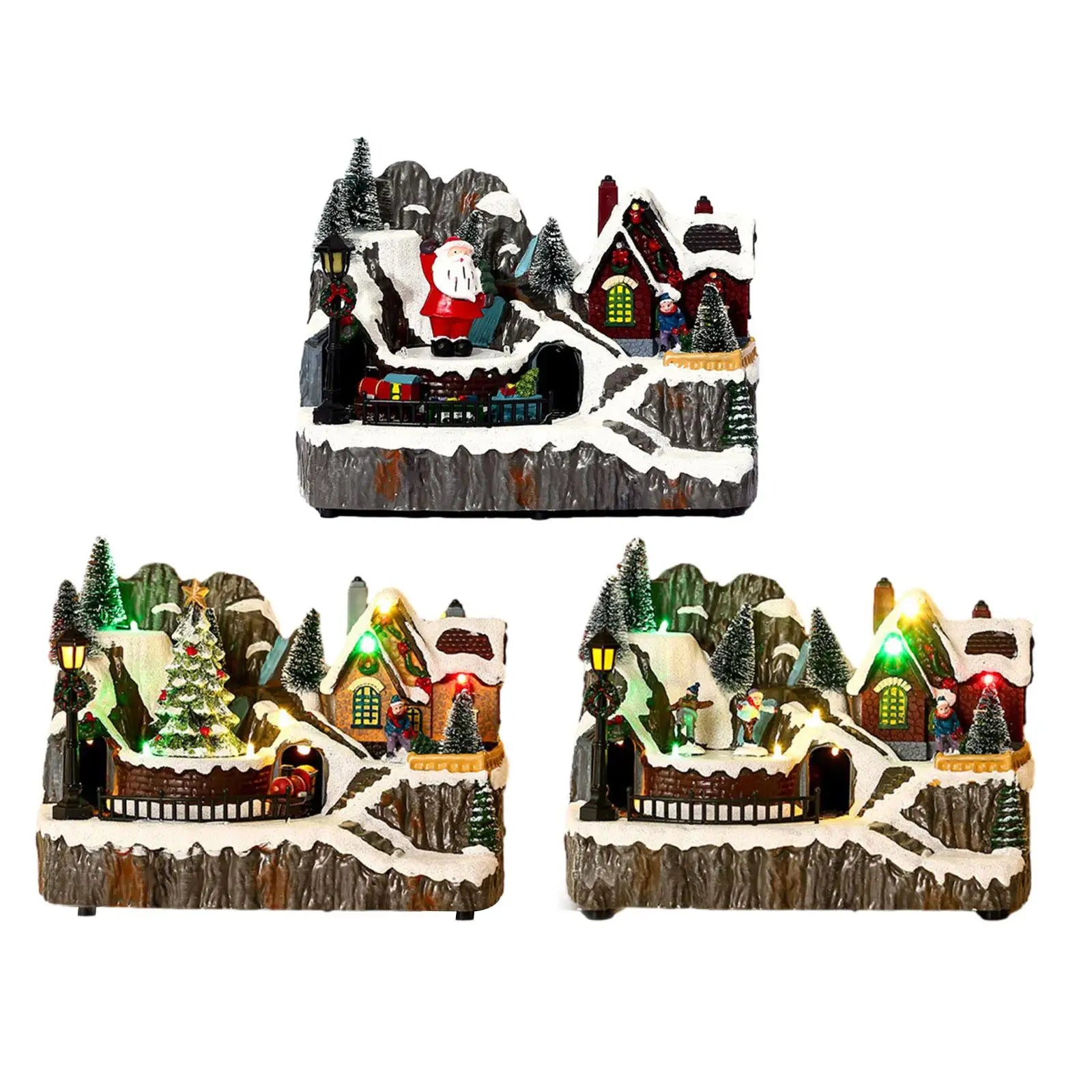 Christmas LED Luminous House Figurine – Village Ornament Decor Christmas LED Ornament Zpaxo