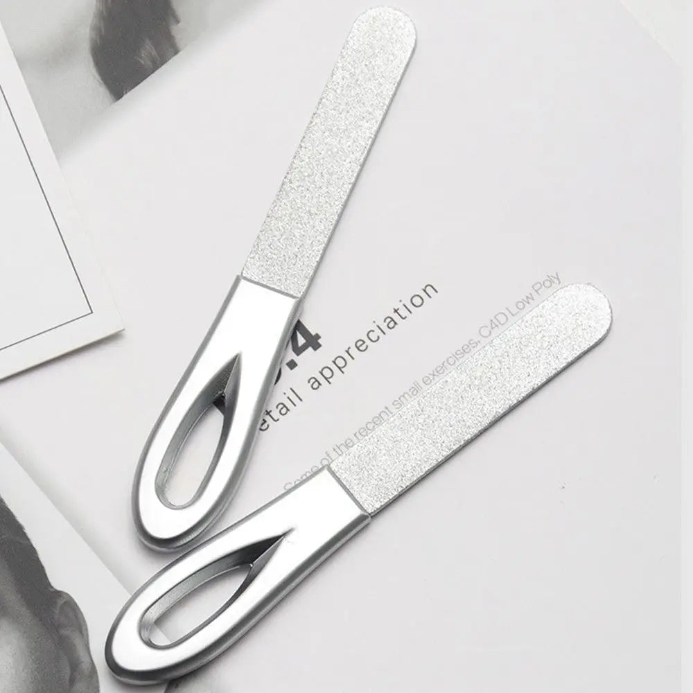 1Pc Stainless Steel Files Nail File Buffer Metal Grinding Sanding Manicure Pedicure Scrub Nail Art Tools Manicure Pedicure Tools Zpaxo