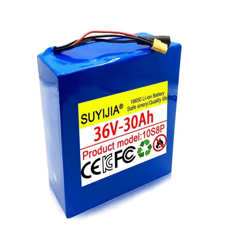 18650 Lithium Battery Pack 36V 30Ah 10S8P ,1500W Built-in BMS, Uitable for Scooters, Bicycles, Various Modes of Transportation Zpaxo