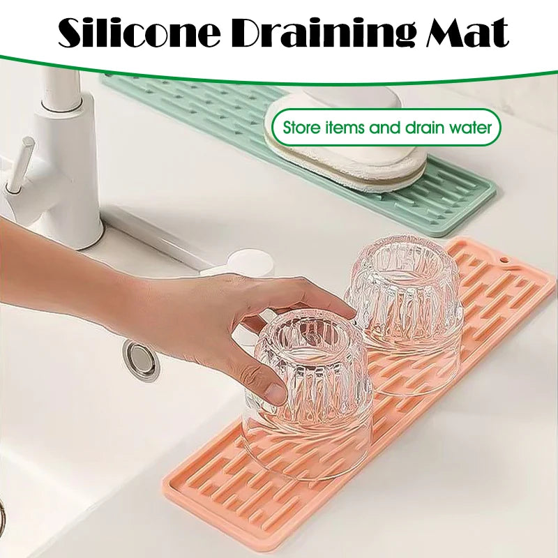 Durable Stylish Silicone Bar Mat Spills Coffee Glass Drying Perfect