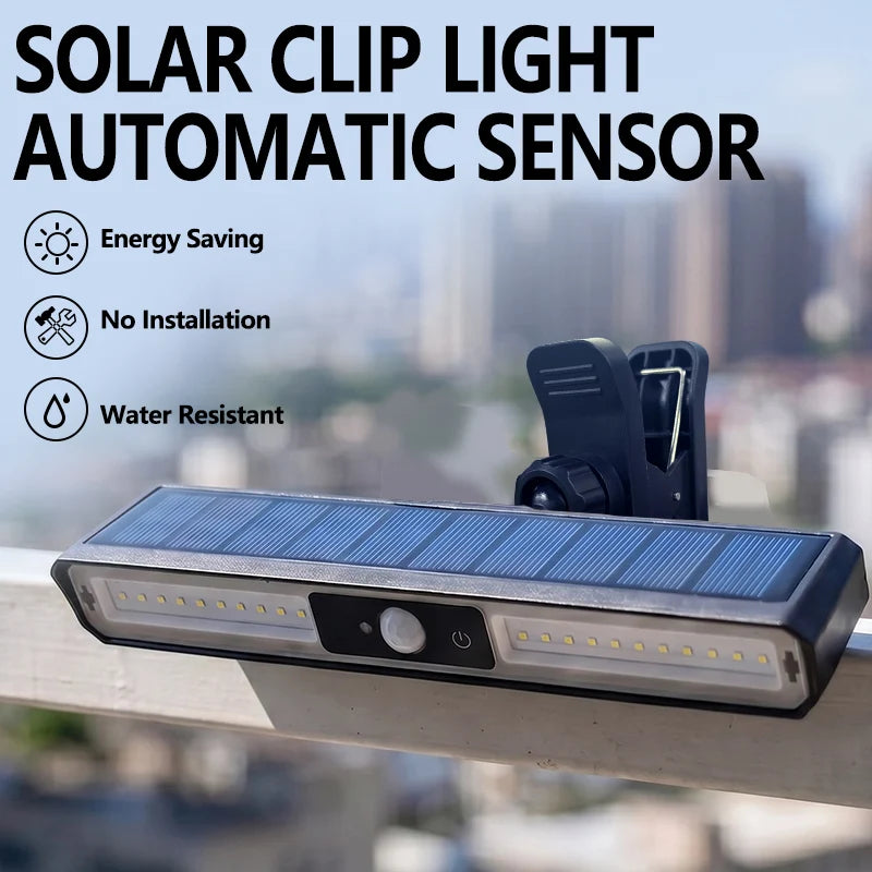Solar Panel Clip Lamp Waterproof Outdoor Lighting Courtyard Garden