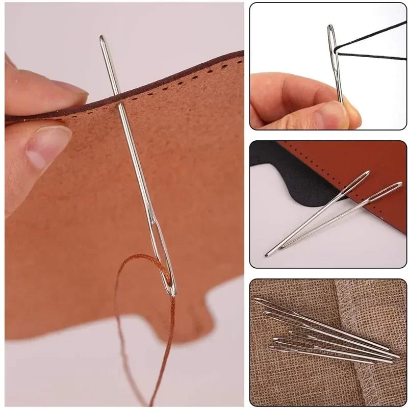 Large Eye Blunt Sewing Needles Cross Stitch Knitting Needle Handmade Leather Embroidery Thread Needle Sewing Tools Accessories Zpaxo