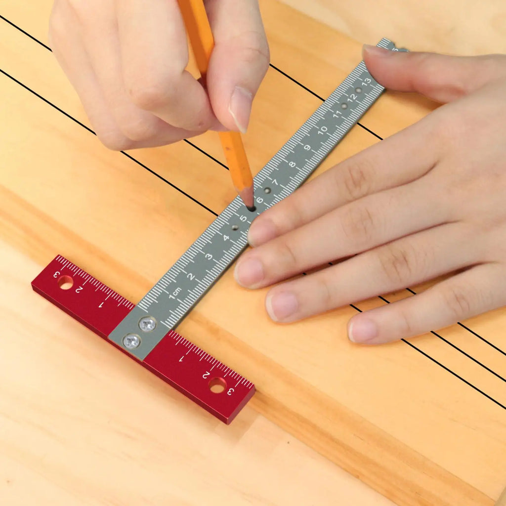 Woodworking Ruler Right Angle T Shape Positioning Marking Tool