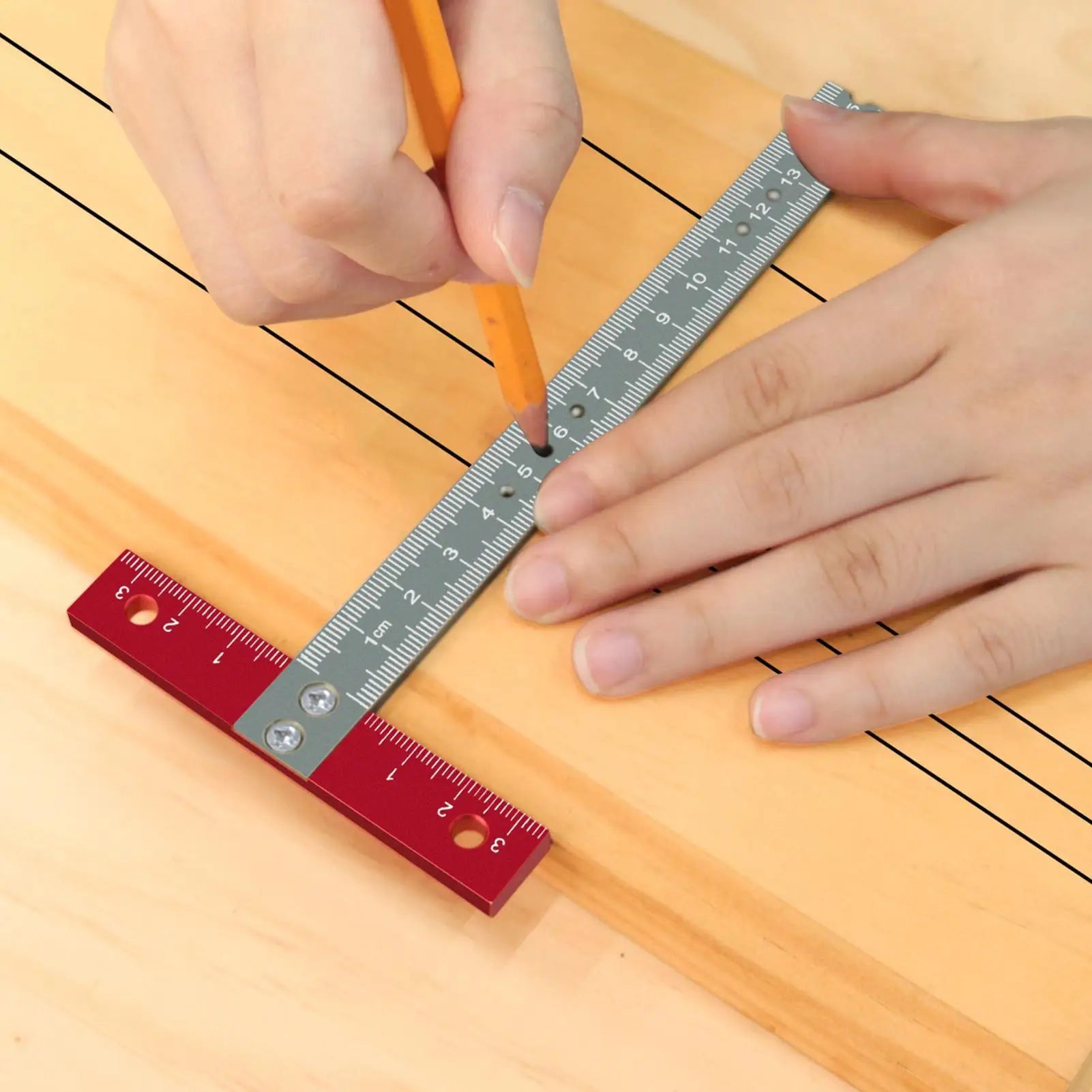 Woodworking Ruler Right Angle T Shape Positioning Marking Tool