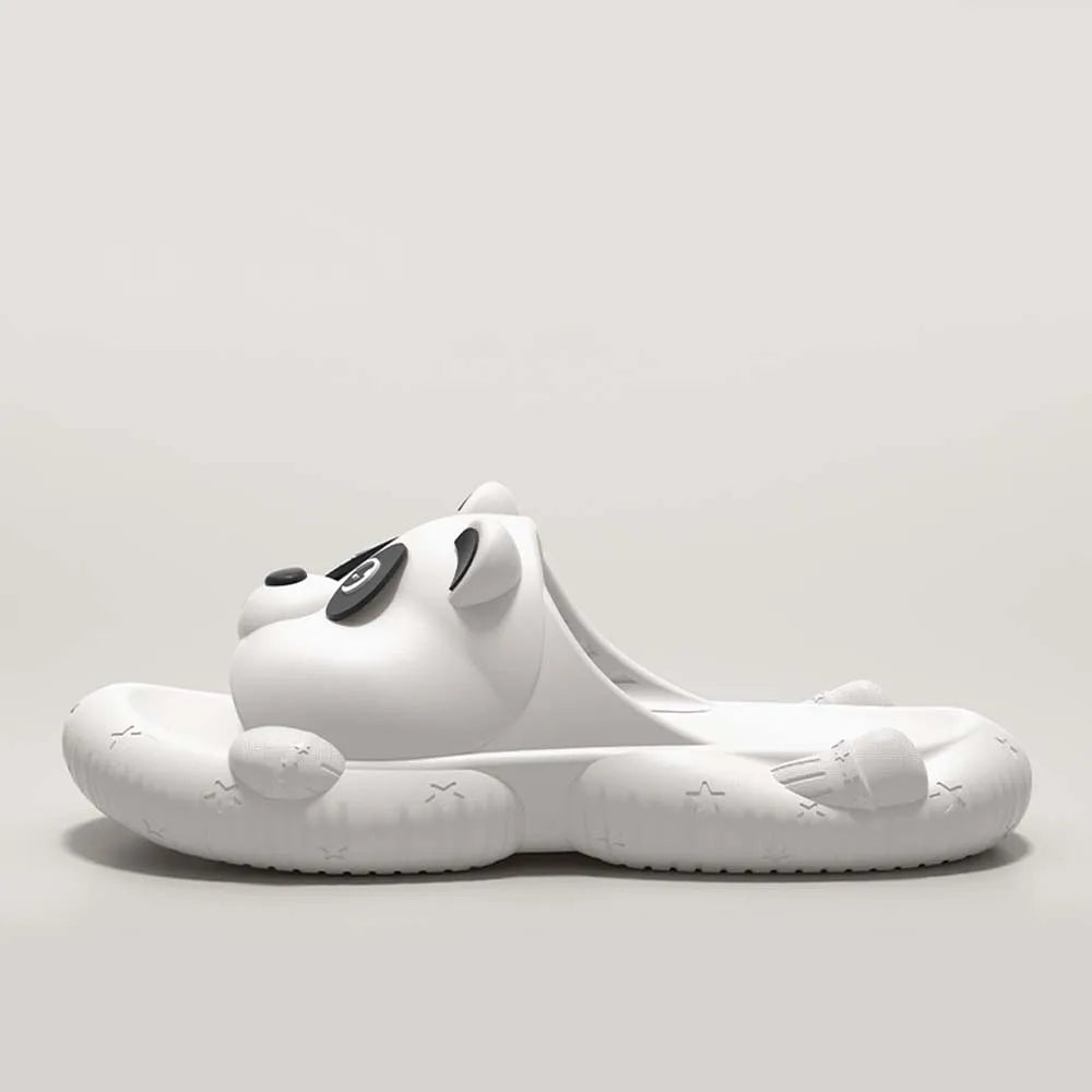 Summer Unisex Cute Cartoon Bear Open Toe Slides EVA Thick Platform