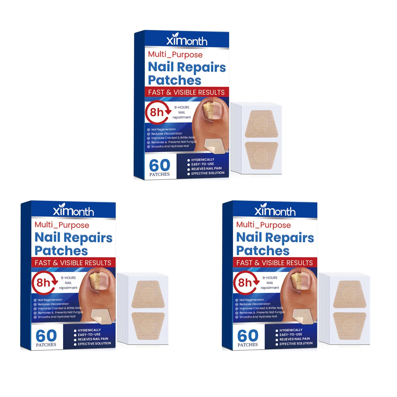 Nail Repair Patches – Fungus, Ingrown & Paronychia Treatment 60pcs Nail Treatment Patch Zpaxo 3 x 60pcs Boxed